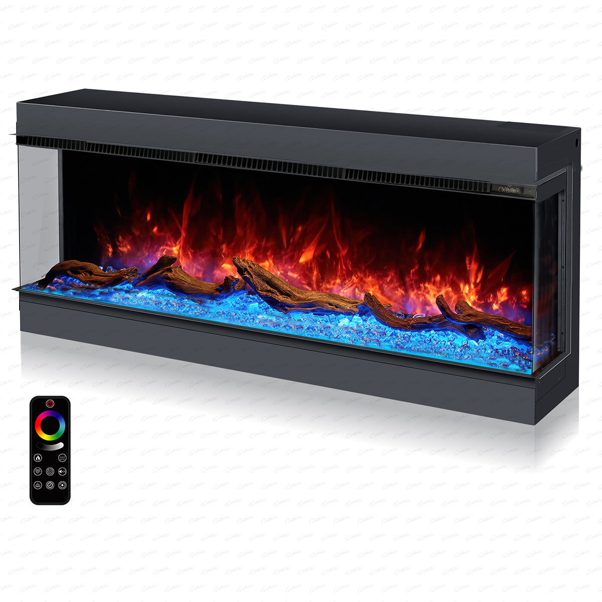Glass 3 Sided Deep Electric Fire 50 Inch - Cullinan
