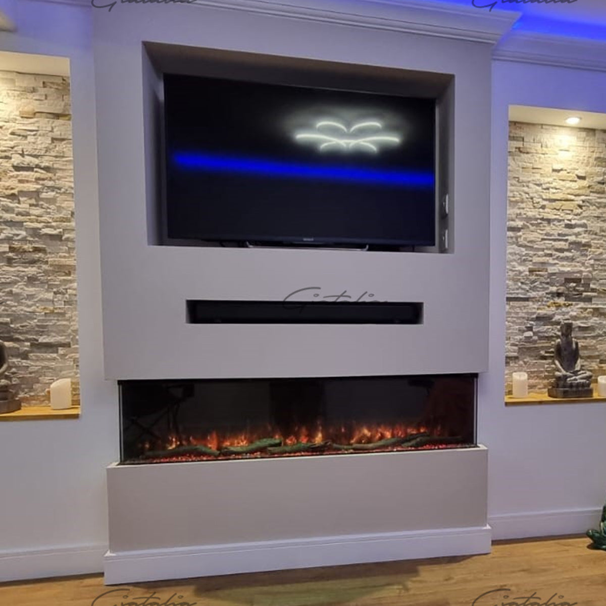 Glass 3D Panoramic Electric Fire 50 Inch - Luvelle