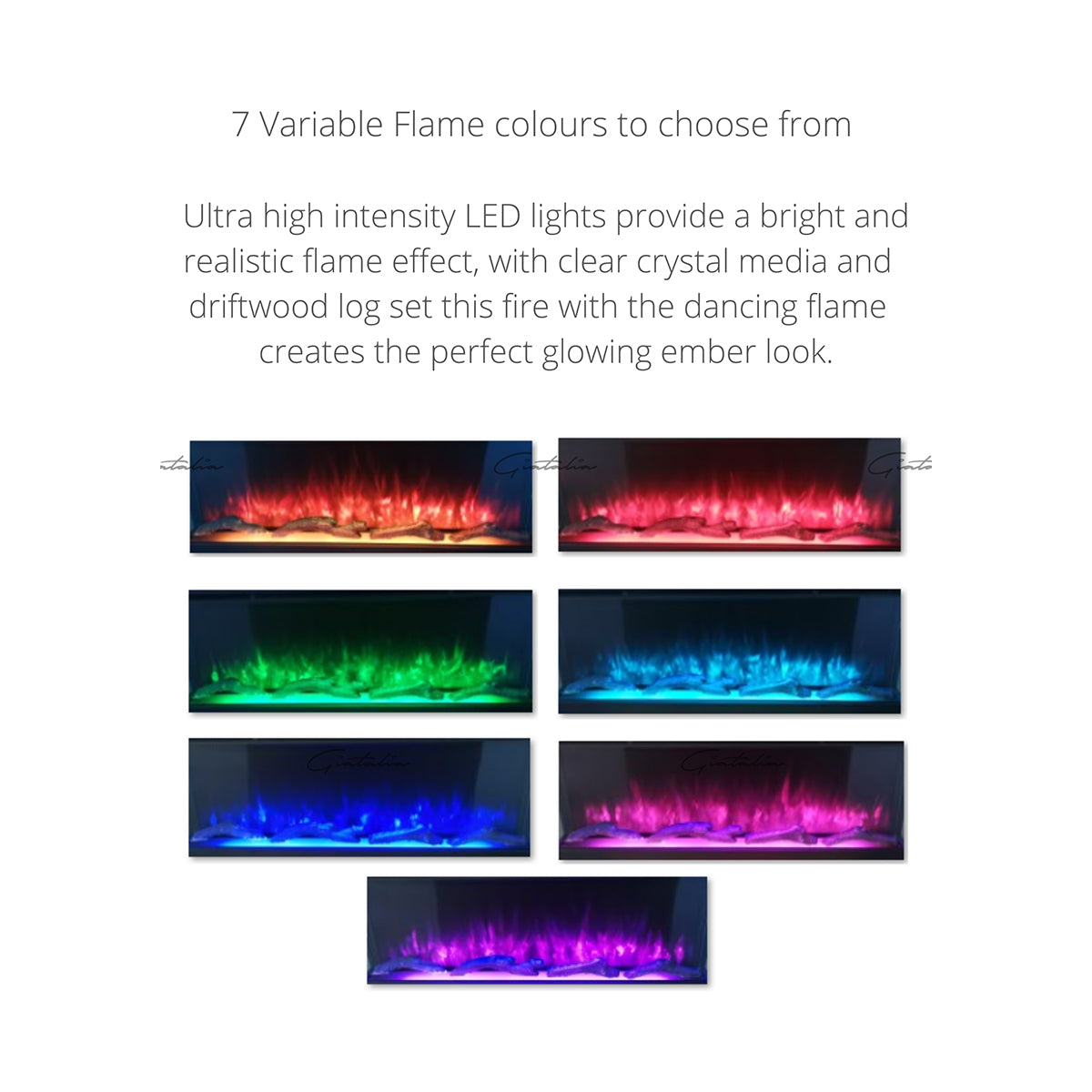 Glass 3D Panoramic Electric Fire 50 Inch - Luvelle