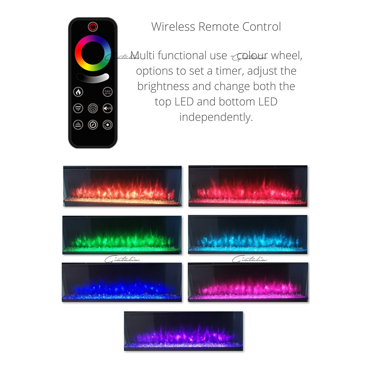 Glass 3D Panoramic Electric Fire 60 Inch - Luvelle