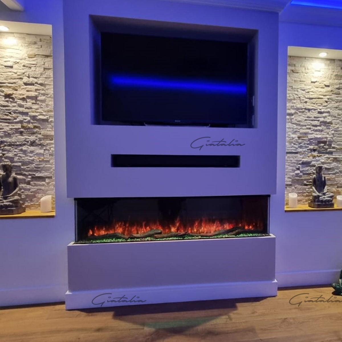 Glass 3D Panoramic Electric Fire 60 Inch - Luvelle