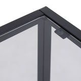 Glass Bedside Table Square With 1 Black Drawer - Randolf