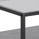 Glass Bedside Table Square With 1 Black Drawer - Randolf