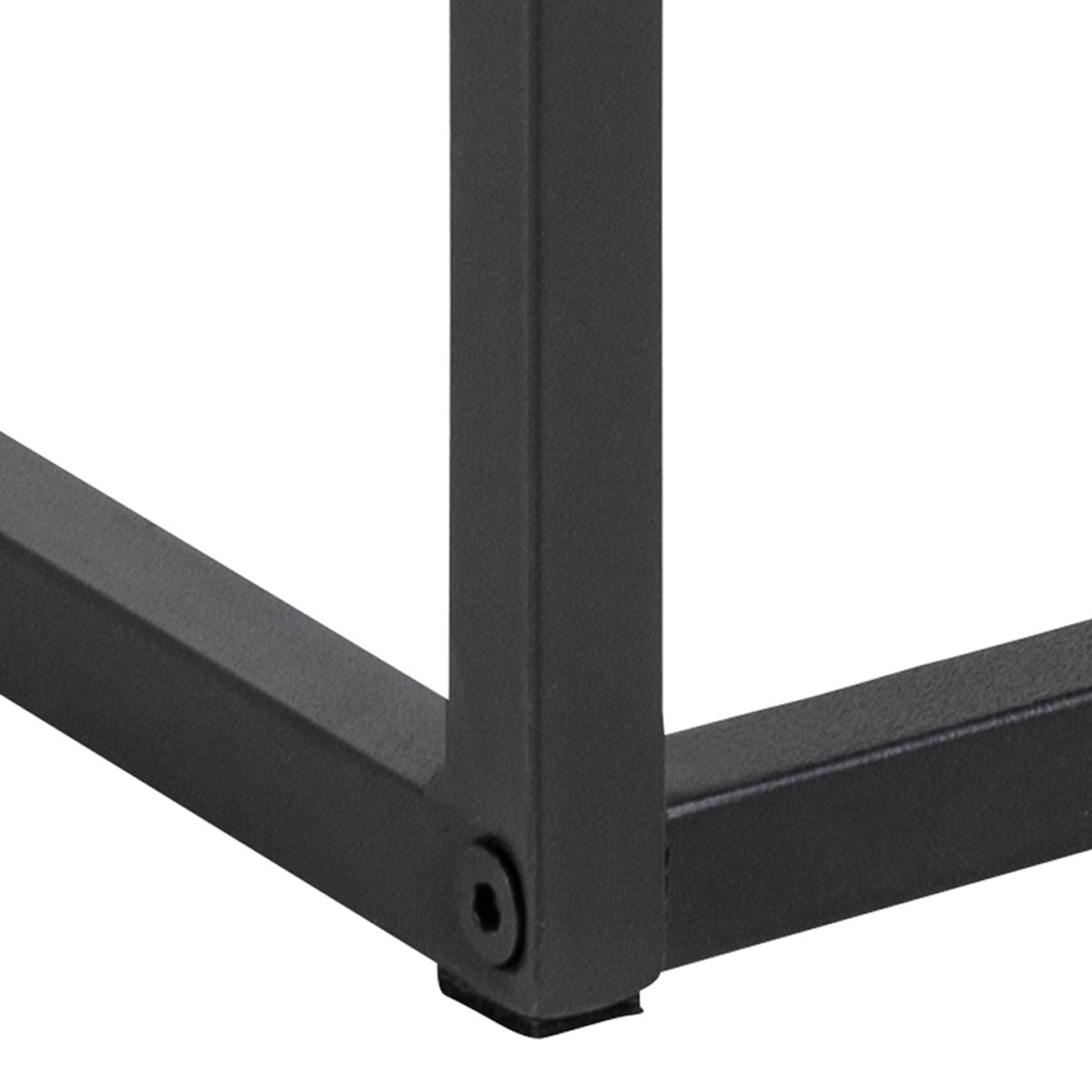 Glass Bedside Table Square With 1 Black Drawer - Randolf