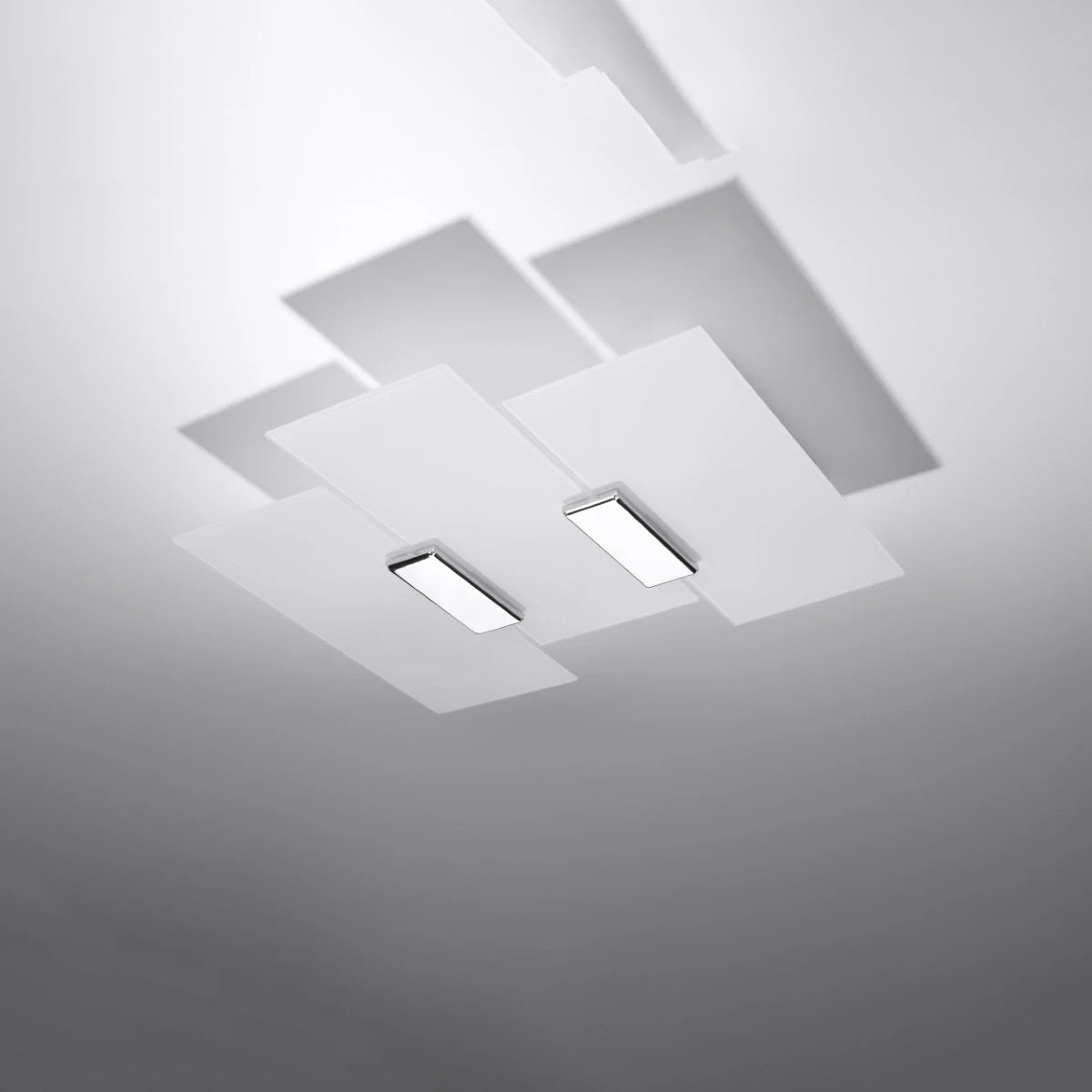 Glass Ceiling Light With Fabiano Lamp With Chrome Support - Tangerine