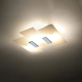 Glass Ceiling Light With Fabiano Lamp With Chrome Support - Tangerine