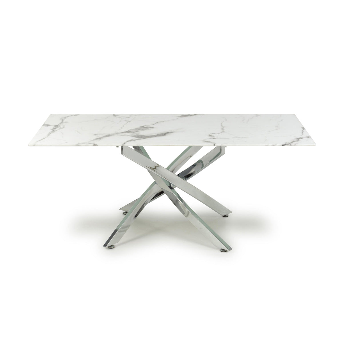 Glass Coffee Table Rectangular in White Marble Effect - Astoria
