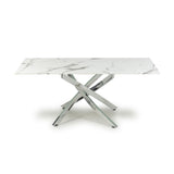 Glass Coffee Table Rectangular in White Marble Effect - Astoria