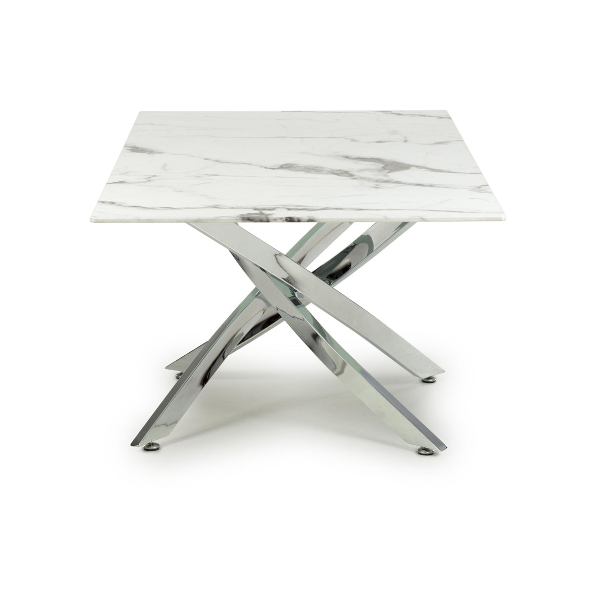 Glass Coffee Table Rectangular in White Marble Effect - Astoria