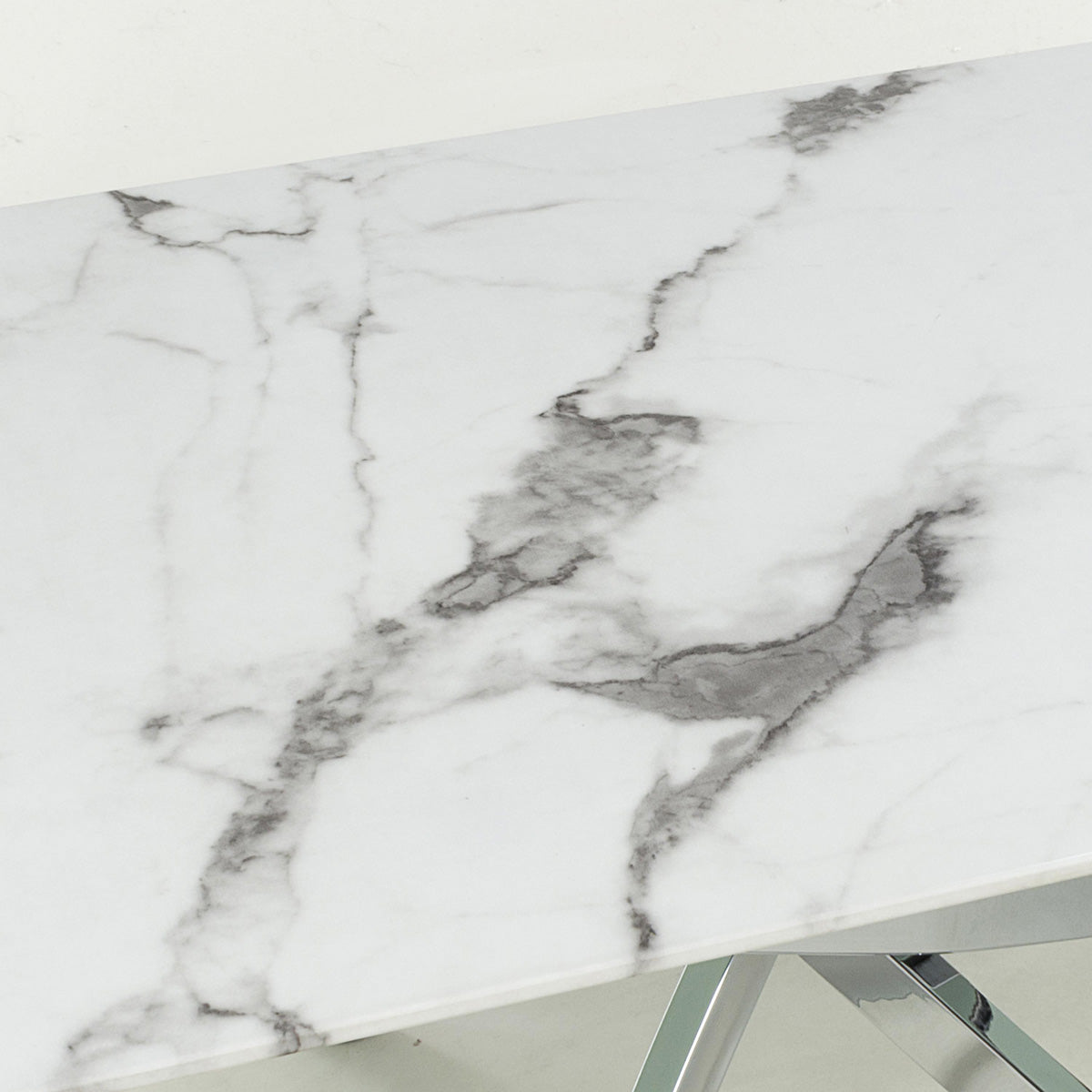Glass Coffee Table Rectangular in White Marble Effect - Astoria