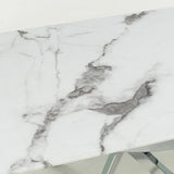 Glass Coffee Table Rectangular in White Marble Effect - Astoria