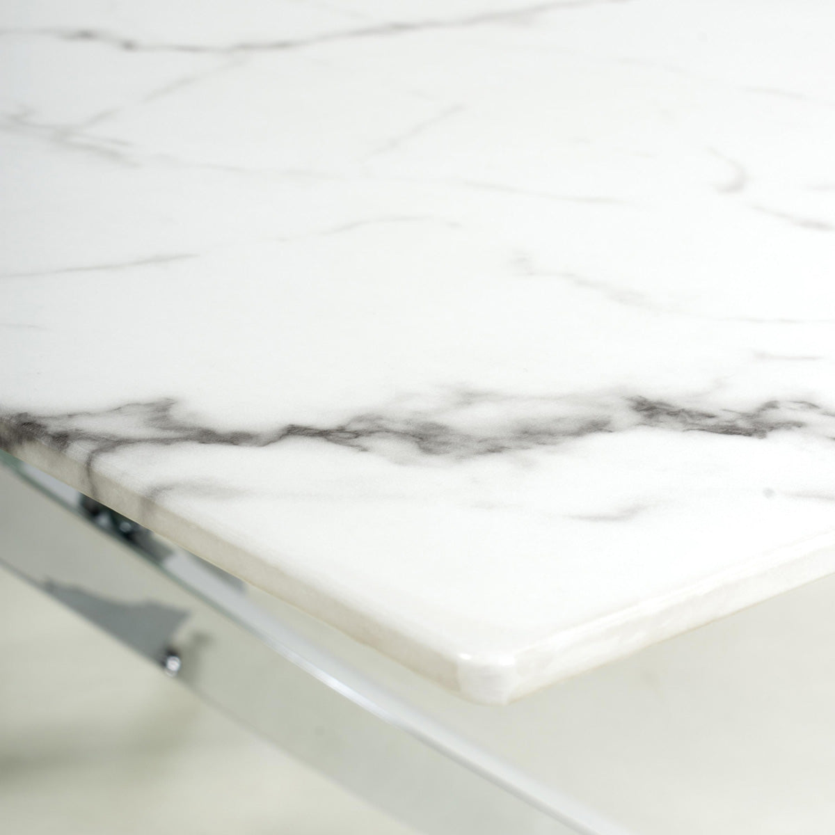 Glass Coffee Table Rectangular in White Marble Effect - Astoria