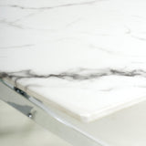 Glass Coffee Table Rectangular in White Marble Effect - Astoria