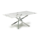 Glass Coffee Table Rectangular in White Marble Effect - Astoria