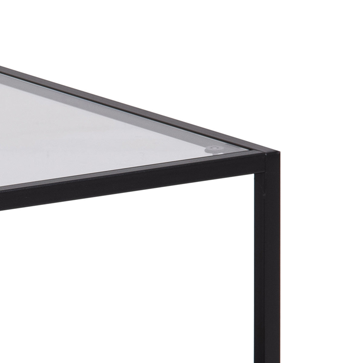 Glass Coffee Tables in Set Of 2 With Black Metal Frame - Seaford