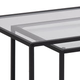 Glass Coffee Tables in Set Of 2 With Black Metal Frame - Seaford
