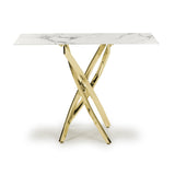 Glass Console Table in White Marble Effect - Astoria