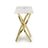 Glass Console Table in White Marble Effect - Astoria