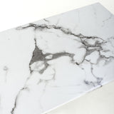 Glass Console Table in White Marble Effect - Astoria