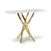 Glass Console Table in White Marble Effect - Astoria