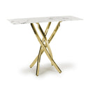Glass Console Table in White Marble Effect - Astoria