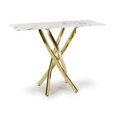 Glass Console Table in White Marble Effect - Astoria