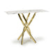 Glass Console Table in White Marble Effect - Astoria
