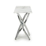 Glass Console Table in White Marble Effect - Astoria