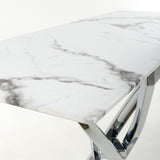 Glass Console Table in White Marble Effect - Astoria