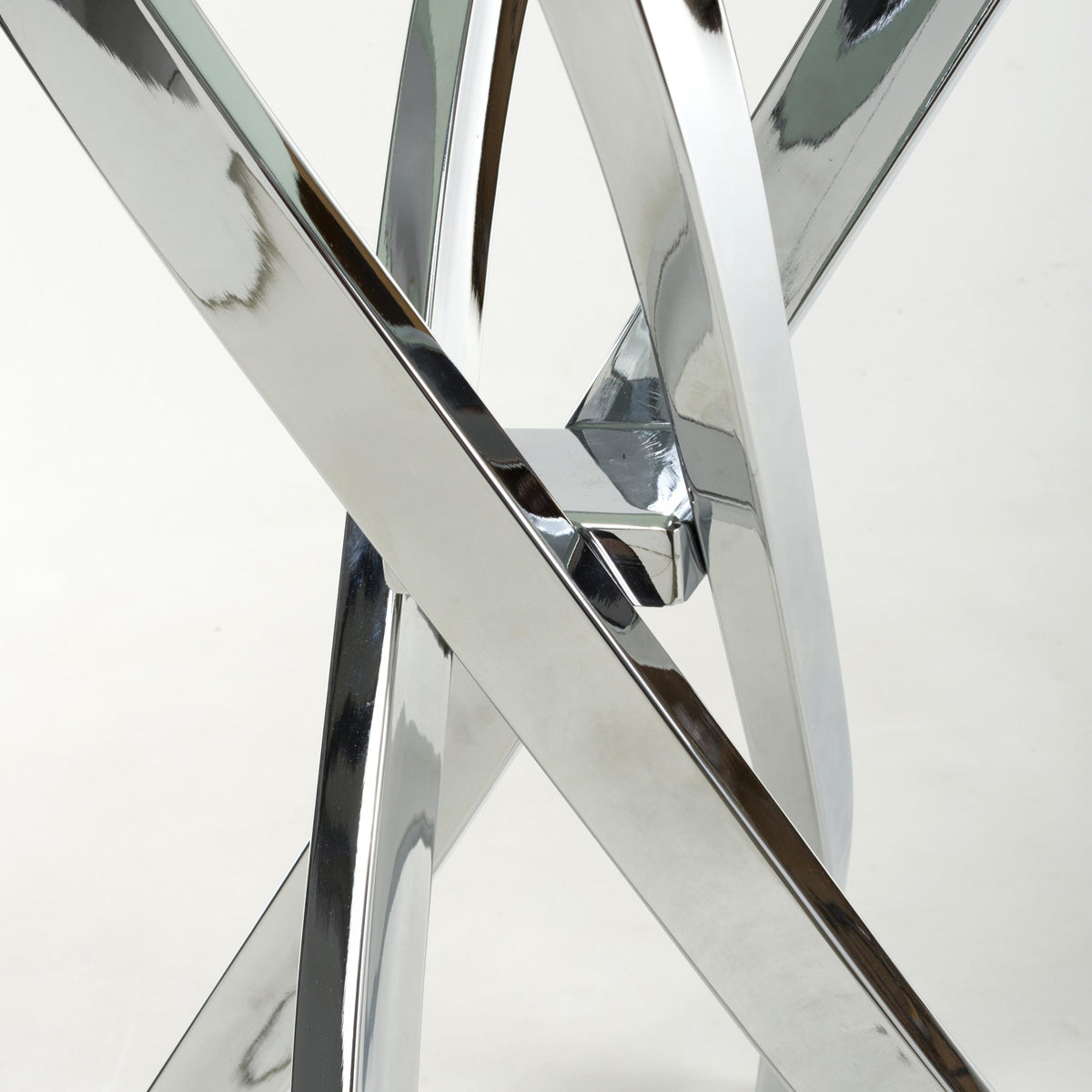 Glass Console Table in White Marble Effect - Astoria