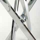 Glass Console Table in White Marble Effect - Astoria