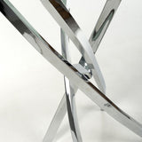 Glass Console Table in White Marble Effect - Astoria