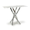Glass Console Table in White Marble Effect - Astoria