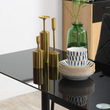Glass Dining Table 120cm Wide Rectangular With 4 Chairs - Velmora