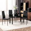 Glass Dining Table 120cm Wide Rectangular With 4 Chairs - Velmora
