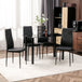 Glass Dining Table 120cm Wide Rectangular With 4 Chairs - Velmora
