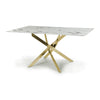 Glass Dining Table for 4 People Rectangular in White Marble Effect - Astoria