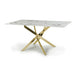 Glass Dining Table for 4 People Rectangular in White Marble Effect - Astoria