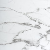 Glass Dining Table for 4 People Rectangular in White Marble Effect - Astoria
