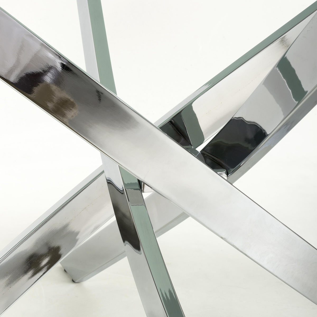 Glass Dining Table for 4 People Rectangular in White Marble Effect - Astoria