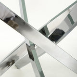 Glass Dining Table for 4 People Rectangular in White Marble Effect - Astoria