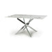Glass Dining Table for 4 People Rectangular in White Marble Effect - Astoria