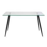 Glass Dining Table for 4 to 6 People Rectangular - Wilma