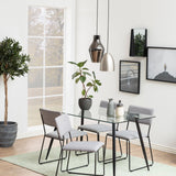 Glass Dining Table for 4 to 6 People Rectangular - Wilma