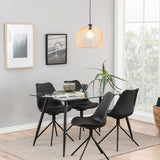 Glass Dining Table for 4 to 6 People Rectangular - Wilma