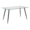 Glass Dining Table for 4 to 6 People Rectangular - Wilma