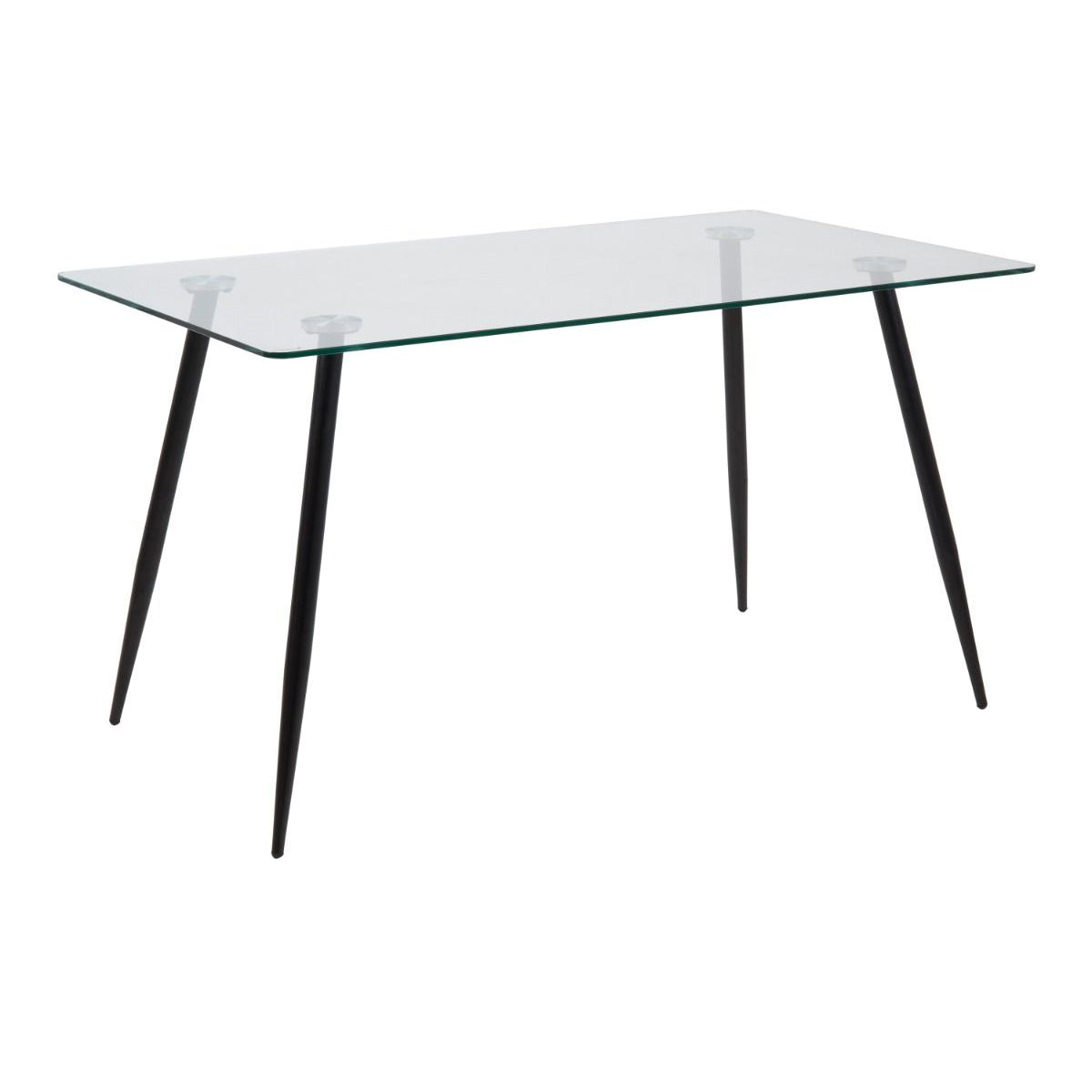 Glass Dining Table for 4 to 6 People Rectangular - Wilma