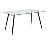 Glass Dining Table for 4 to 6 People Rectangular - Wilma