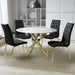 Glass Dining Table With Gold Legs 120cm With 4 Jenner Chairs - Astoria
