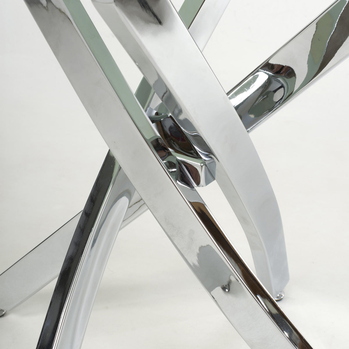 Glass End Table Square in White Marble Effect - Astoria